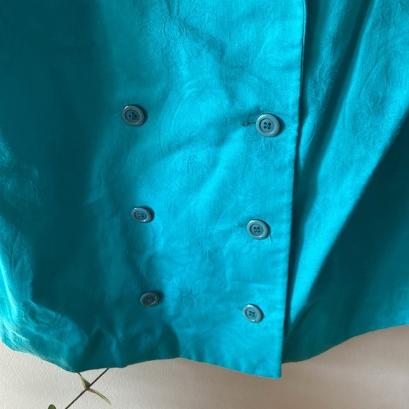 Vintage Givenchy En Plus Designer Blue Green Floral Blazer Plus 14W 80's 90s - Picture 5 of 7